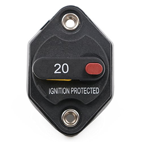 20 Amp Panel Mount Circuit Breaker 12V - 32V DC IP66 - color: Panel Mount, size: 20A