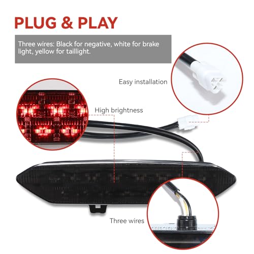 LED Tail Light for Yamaha Raptor 700 700R, Smoked Black