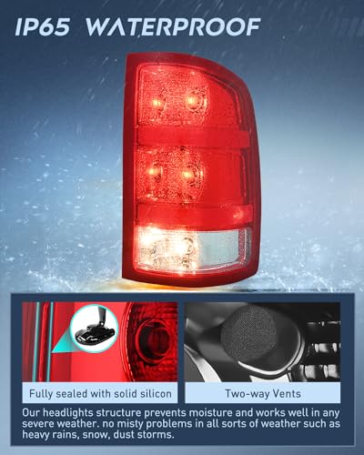 Nilight Taillight Assembly Compatible with 2007-2013 GMC Sierra 1500 - color: Passenger Side