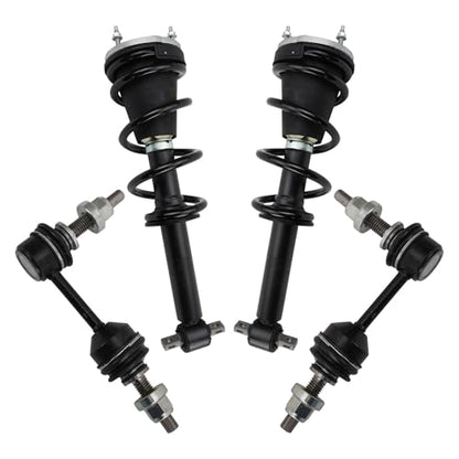 TRQ Front Suspension Kit Shock & Spring Strut Assembly Sway Bar Stabilizer - style: PSA29066