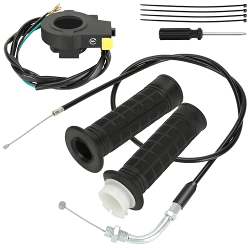 YOXUFA Throttle Cable Twist Throttle Handle Grip Assembly for 2 Stroke Engine 80cc 100cc 49cc 50cc Gas Motor Motorized Bicycle Bike Parts with 7/8" 22mm Handlebar - size: 35.4" Cable