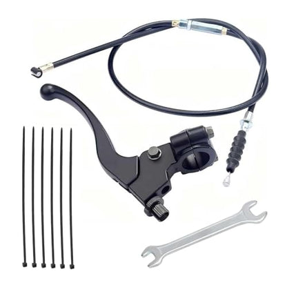 1 Set Motorcycle 7/8" Left Clutch Lever Handle Cable, Adjustable Lever & Smooth Cable, Waterproof Anti-Breakage Brake Grip, for 50CC-70CC 90CC 110CC 125CC 140CC 150CC Engines (Black)