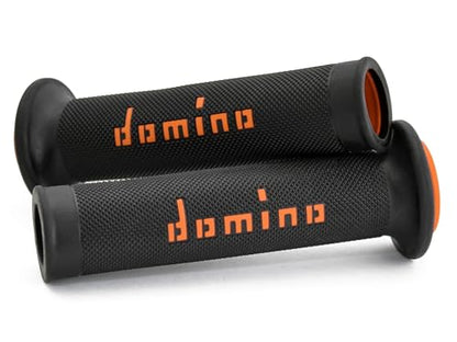 G2 by Domino Moto GP Motorcycle Grips for 7/8" (22mm) Handlebar (Pair) - color: Black / Orange