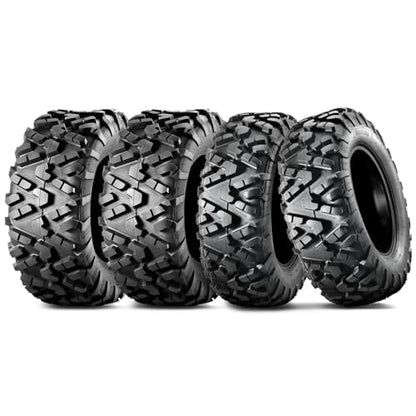 ‌MaxAuto UTV/ATV Tire Set - 4-Pack (2x27x9-14 Front & 2x27x11-14 Rear) - All-Terrain Off-Road Performance, 6-Ply Tubeless Construction, Enhanced Traction & Durability for Side-by-Side Vehicles - size: 27x9-14 Front & 27x11-14 Rear