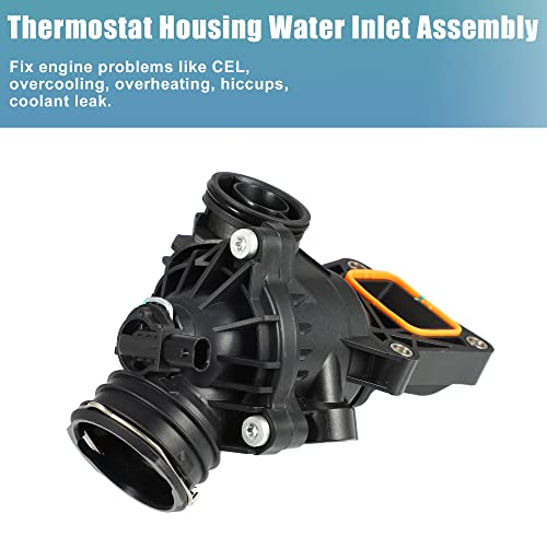 X AUTOHAUX Engine Coolant Thermostat Housing Assembly for Mercedes-Benz C400 E400 SL450 CLS400 GLE450 AMG 902-5843 2762000315 785-212 2762000315