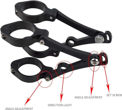 Universal Motorcycle Headlight Housing Bucket Kit, 5.75 Inch, CNC Aluminum, with 36mm41mm Fork Tube Brackets, Fit Cafe Racer Bobber Chopper Harley Sportster Dyna, Matte Black