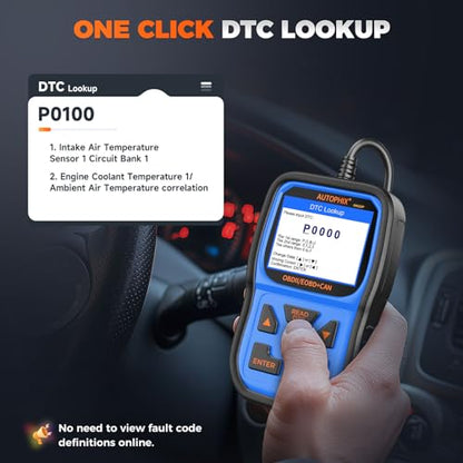 AUTOPHIX OM126P+ OBD2 Scanner for Check Engine Light & Live Data - color: Blue