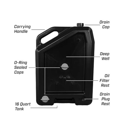 CHAPIN 48004 16-Quart Oil Drain Pan, Splash-Free Design for Clean Changes - style: 16 Quart