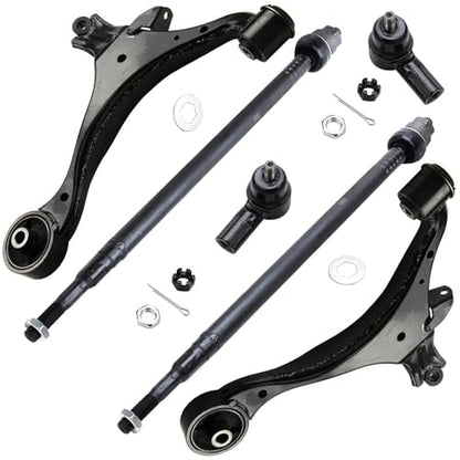 Detroit Axle - 2.0L Front Lower Control Arms + Tie Rods Suspension Kit - size: 6CS48372/6PC