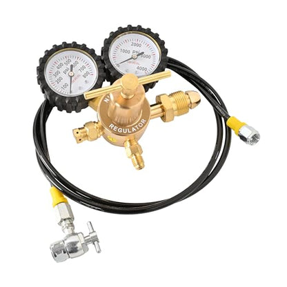 4000Psi Nitrogen Regulator Kit,Nitrogen Shock Fill Tool with No-Loss Schrader Chuck & Gauge Compatible with Kawasaki,Dirt Bike, ATV, UTV,Moto,Yamaha