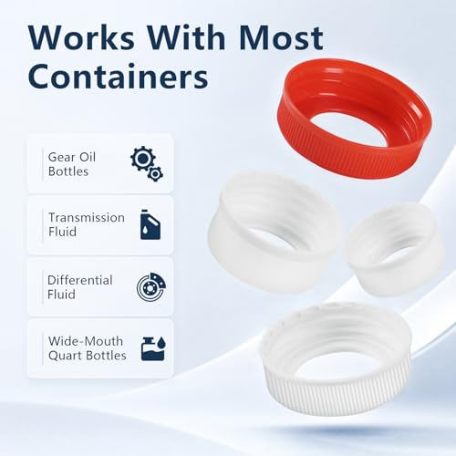 Fluid Transfer Pump for Gallon Quart Bottles - 4 Cap Adapters 38mm 40mm 43mm 50mm with Extension Tubes - Oil Transmission Gear Fluid ATF Hand Pump for Wide Mouth，and Fluid Pump - color: 30cc fluid pump 1 pack