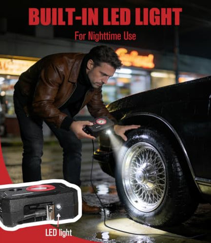 AVID POWER 12V Tire Inflator Portable Air Compressor, Lightweight