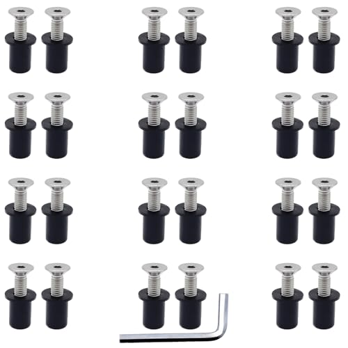 24 Pairs M5 Neoprene Rubber Well Nuts for Kayak with Brass Inserts - size: 24 Pairs M5 Neoprene Well Nuts