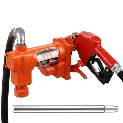 VEVOR Fuel Transfer Pump 12V DC 16 GPM 1/4 HP Gasoline Extractor Pump Kit - size: 12V 16GPM with Accessories