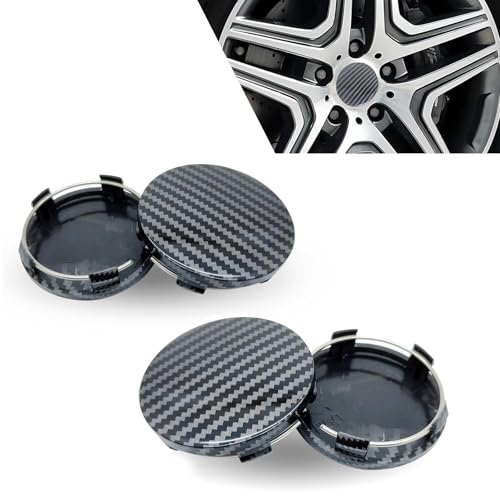 4 PCS Car Wheel Center Caps, 60MM/2.36In OD 56MM/2.2In ID, Snap-in Vehicle Rim Hub Caps, Anti-Falling Rust-Proof Wheel Hub Decoration, Universal for SUV, Sedan, Truck(Carbon Fiber Black) - color: carbon fiber black