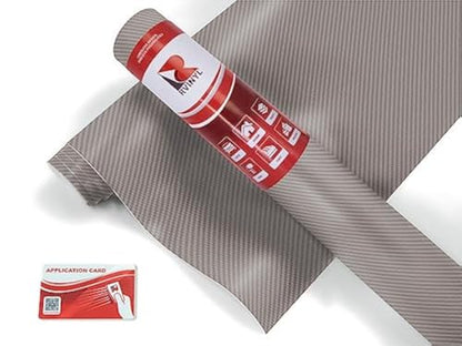 Rwraps 3D Carbon Fiber Vinyl Car Wrap Film Sheet Roll with Air Release Technology - 5ft x 2ft, Silver - color: 3D Carbon Fiber Silver, size: 5ft x 2ft