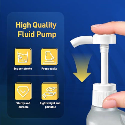 Fluid Pump for Standard Quart Bottles, 8cc Per Stroke, Premium Fluid Transfer Pump with Fixed Clasp, Transfer Gear Oil, Differential & Transmission Fluid (28mm)