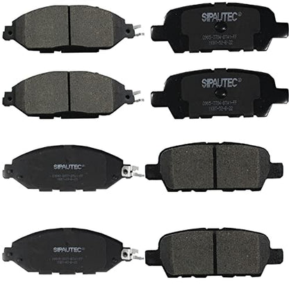 SIPAUTEC-Front and Rear Brake Pad Set 4-Wheel Set Ceramic Disc Brake Pads Replacement For 2013-2020 Nissan Pathfinder All models - style: ZS905-ZS1649