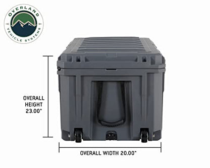 Overland Vehicle Systems 40100031 Dark Gray 169 QT Dry Box Storage with Wheels, Drain, and Bottle Opener | Waterproof Seal | Heavy-Duty Latches and Nylon Handles | Keeps Gear Safe, Dry and Organized - size: 169 QT Dry Box