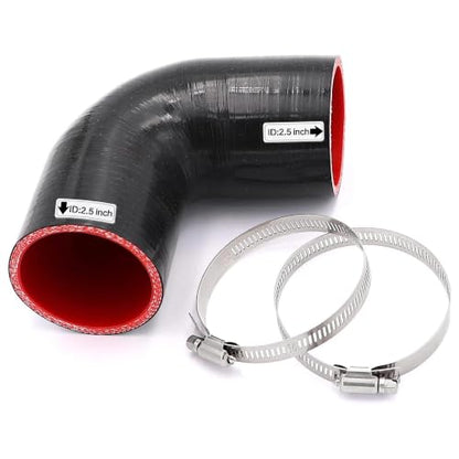 90 Degree Elbow ID 2 1/2 inch(63mm) Silicone Coupler Hose 4-Ply - size: ID 2.5"