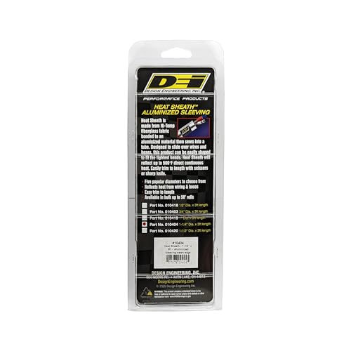 Design Engineering Heat Sheath Aluminized Sleeving – 1-1/4" I.D. x 3 ft - size: 1-1/4" I.D.