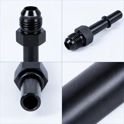 6AN Male to 3/8" SAE Quick Disconnect, Aluminum Straight Adapter, Male Push On Connector for Fuel Rail Hose