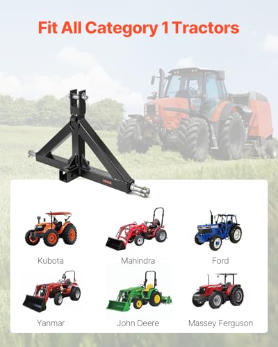 VEVOR 3 Point Hitch Receiver with 2 in Receiver, 3pt Quick Hitch Attachment, 3,000 lbs Capacity, Heavy Duty Tractor Tow Drawbar Adapter, Compatible with Kubota, Mahindra, John Deere, Massey Ferguson - size: ‎25.98 "Lx 17.52 "H, style: No Towing Ball