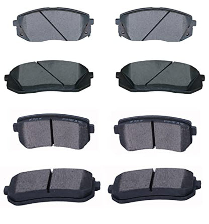 Replacement for Ceramic Brake Pads Front & Rear 2010-2017 Hyundai Tucson, 2011-2016 Kia Sportage, 2014 Kia Cadenza (D1295+D1157) - style: D1295-D1157