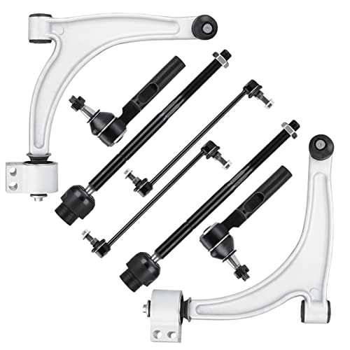 Front Lower Control Arm with Ball Joint Assembly for Chevy Malibu 2005-2012, for Pontiac G6 05-10, for Saturn Aura 07-09, Sway Bars Link Inner Outer Tie Rods Ends Suspension Kit K620180 K620179 8PCS