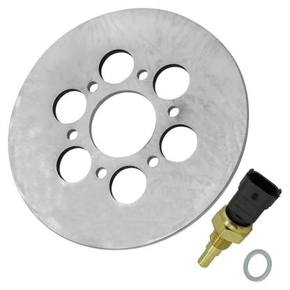 Caltric Rear Brake Caliper and Disc Rotor with Pad Compatible with Yamaha Rhino 660 YXR660 4X4 2004-2007