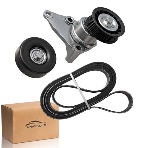 Serpentine Belt Drive Kit With Tensioner And Idler Pulley For Chevrolet GMC - size: Gm Silverado, Sierra, Yukon, Hummer H2 (02-08)