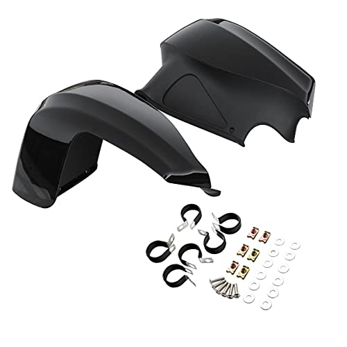 TCT-MOTORPARTS Mustache Engine Guard Highway Crash Bar+ Vivid Black Lower Fairing Kit Fit for Indian Chieftain 2017-2018 Roadmaster 2023-2025 Springfield Dark Horse - color: Black Crash Bar+Vivid Black Fairing