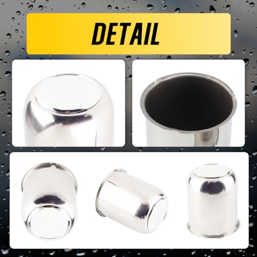 4Pcs 3.19" Stainless Trailer Wheel Center Caps, 3.62" H Chrome - color: Chrome, size: 3.19" Hub 3.62"H
