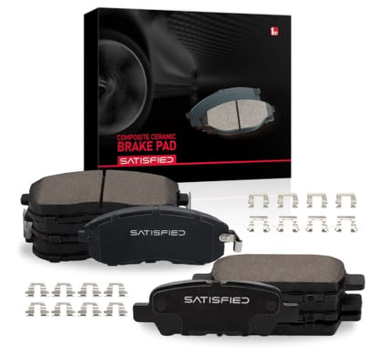 SATISFIED Ceramic Front Rear Brake Pads D815 D905 Fit For Nissan 350Z 03-05 - size: D815-D905