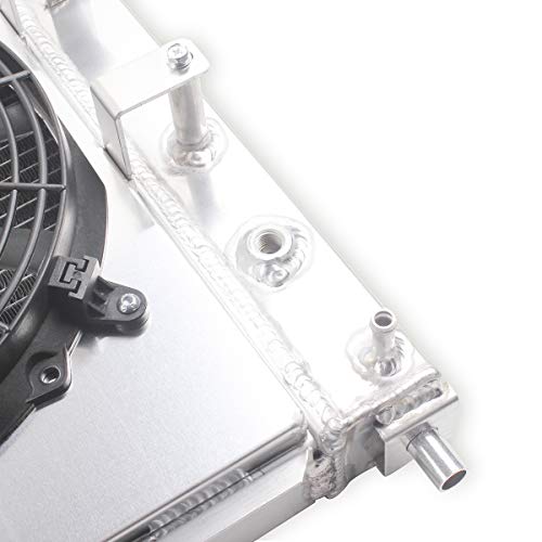 3 Row Core Full Aluminum Radiator Fan Shroud(2X12 Inches Dia.) Cover 1997-2004 for Fo r d Mu s tang GT/SVT V8 4.6 L MT/AT Aluminum Radiator - size: 84