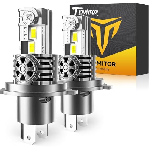 Termitor H4/9003/HB2 Light Bulbs, 130,000LM High Intensity, Precision Beam Pattern, IP68 With Cooling Fan, 85,000Hrs Long Life, Pack of 2 - color: H4-9003