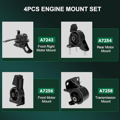 SCITOO Engine Motor Transmission Mount Set for Toyota for Corolla 1998-2002