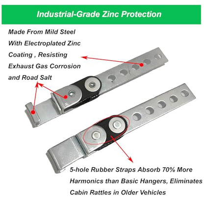 Exhaust Hanger Open End Heavy Duty 360° Swivel Universal Fit 4 Pack - size: 4 Pack
