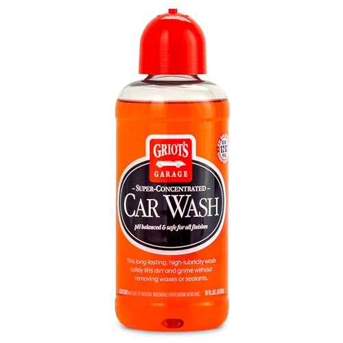 Griot's Garage Super-Concentrated Car Wash for Vehicle Washing and Cleaning, Foaming Liquid Soap, Won't Strip Waxes, Sealants or Ceramic Coatings, pH Balanced, 11102, 16oz - size: 16 Fl Oz (Pack of 1)