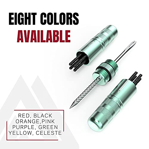 KOM Cycling Tubeless Tire Repair Kit for Bikes 8 Colors! Fixes Mountain Bike and Road Bicycle Tire Punctures - color: Celeste
