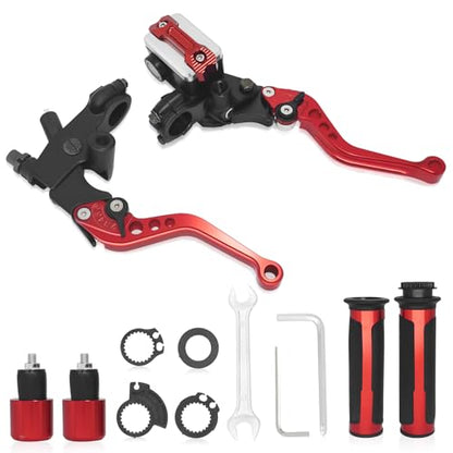 Brake Lever 7/8" 22mm Handlebar, Brake Master Cylinder Clutch Lever CNC - color: Red