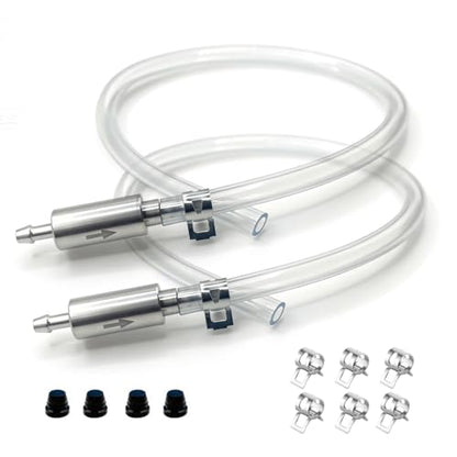 Brake Bleeder Hose with One-Way Check Valve – Universal Motorcycle & Car Brake Fluid Bleeding Kit, Anti-Backflow Soft Tube with Screw Caps & Spring Clamps for Hydraulic Clutch System(2pcs)