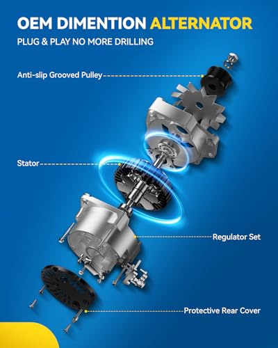 PHILTOP 8461N Alternator Compatible with Mercruiser;1998-2002 for Mercruiser (70 Amp) Replace for,1-2837-01DR,1283701DR,19020611,19020612,219290,20115018TBA,ADR0316,ADR0452,D19020612,LRA03057 - size: 8461N