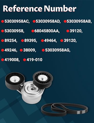 Serpentine Drive Belt Tensioner w/Pulley Kit for 2002-2012 Liberty V6 3.7L