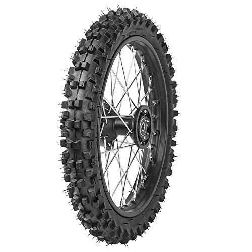 60/100-14 Front Tire Rim Wheel With 12mm Bearing & 210mm Front Brake Disc Rotor for Dirt Pit Trail Bike