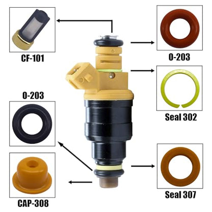 HiSport Fuel Injector Rebuild Service Repair Kits + Removal Tool 100set/box