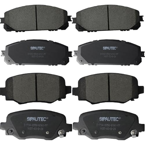 SIPAUTEC-Front & Rear Ceramic Brake Pads Replacement For 2014 2015 2016 2017 2018 2019 2020 2021 2022 Jeep Cherokee With Dual Piston Front Caliper - style: 18431734-99