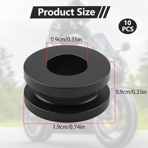Rubber Grommets M6 Small Rubber Grommets Kit, 10 PCS Motorcycle Fairing Grommet Replacement for Cowling Mounting (10)