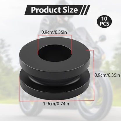 Rubber Grommets M6 Small Rubber Grommets Kit, 10 PCS Motorcycle Fairing Grommet Replacement for Cowling Mounting (10)