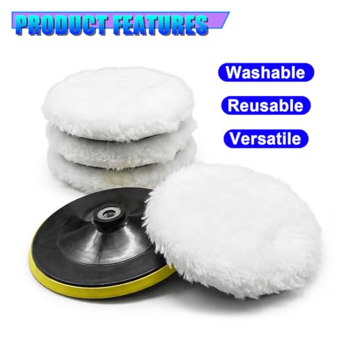 7 Inch Microfiber Car Polishing Pads, Small Automotive Buffing Wheel with M14 Drill Adapter, Vehicle Buffer Polisher Pad for Drill Buffer Attachment (7IN) - size: 7IN